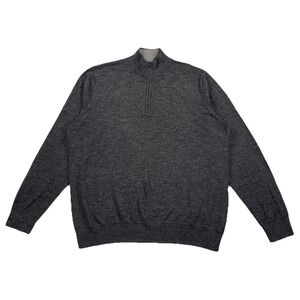 Faherty Suffolk Pullover 1/4 Zip Cotton Cashmere Dark Gray Men's XL